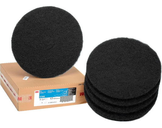 3M Black Stripper Pad 7200, 17 in, 5/Case