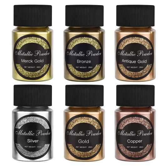 6 Color Metallic Gold Silver Color Pigment Pearlescent Colorant Pearl Pigment